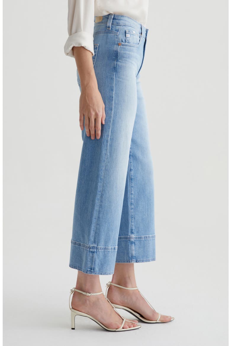 Saige High Waist Raw Hem Ankle Wide Leg Jeans, Alternate, color, DANA POINT
