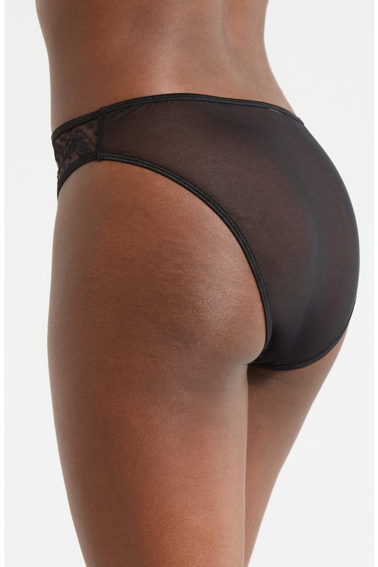 Embroidered Mesh Bikini, Alternate, color, BLACK