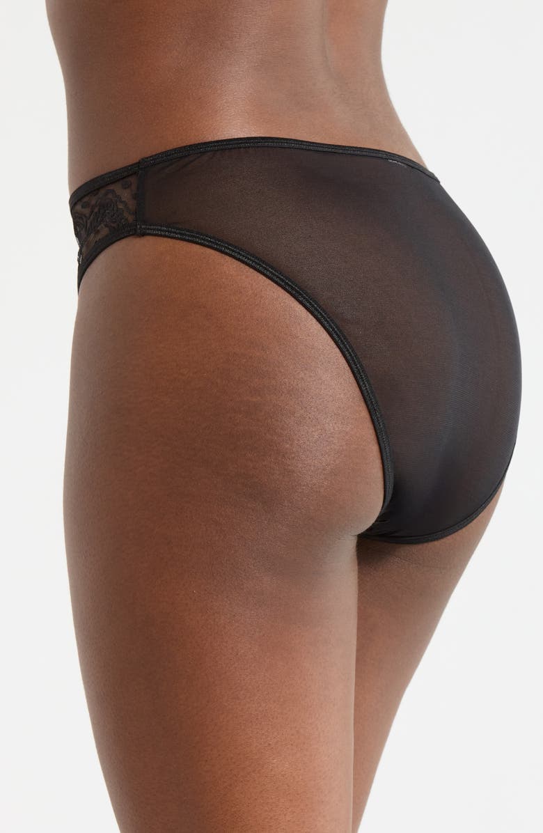 KILO BRAVA Embroidered Mesh Bikini, Alternate, color, Black