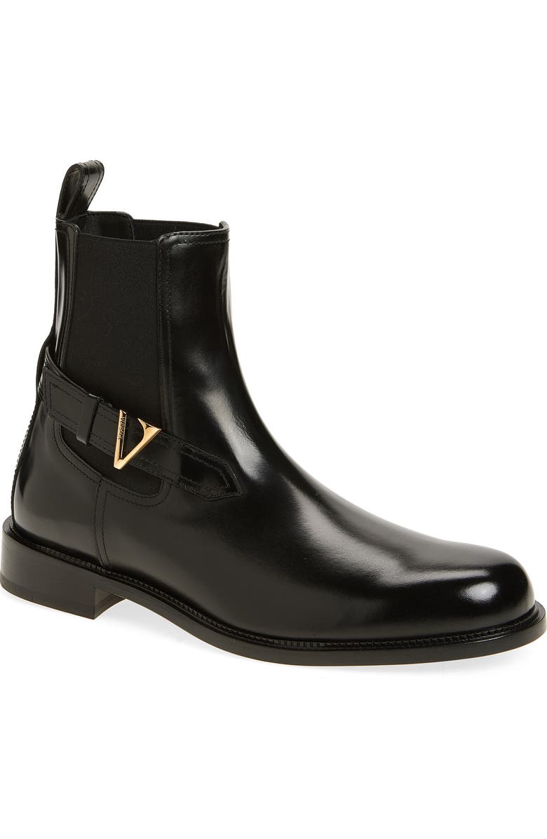 Versace VLOGO Chelsea Boot, Main, color, Black-Versace Gold