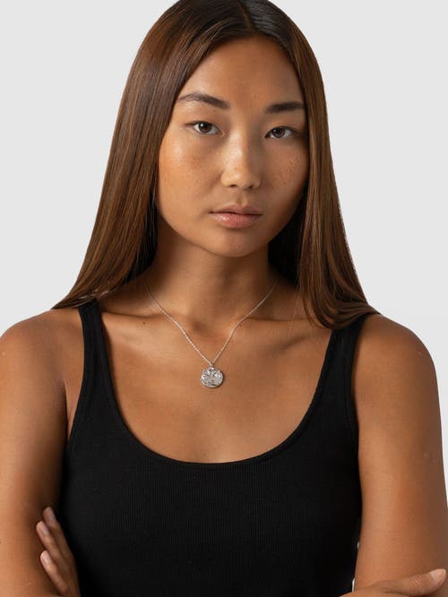 Saint And Sofia Saint + Sofia Molten Disc Charm Necklace In Silver