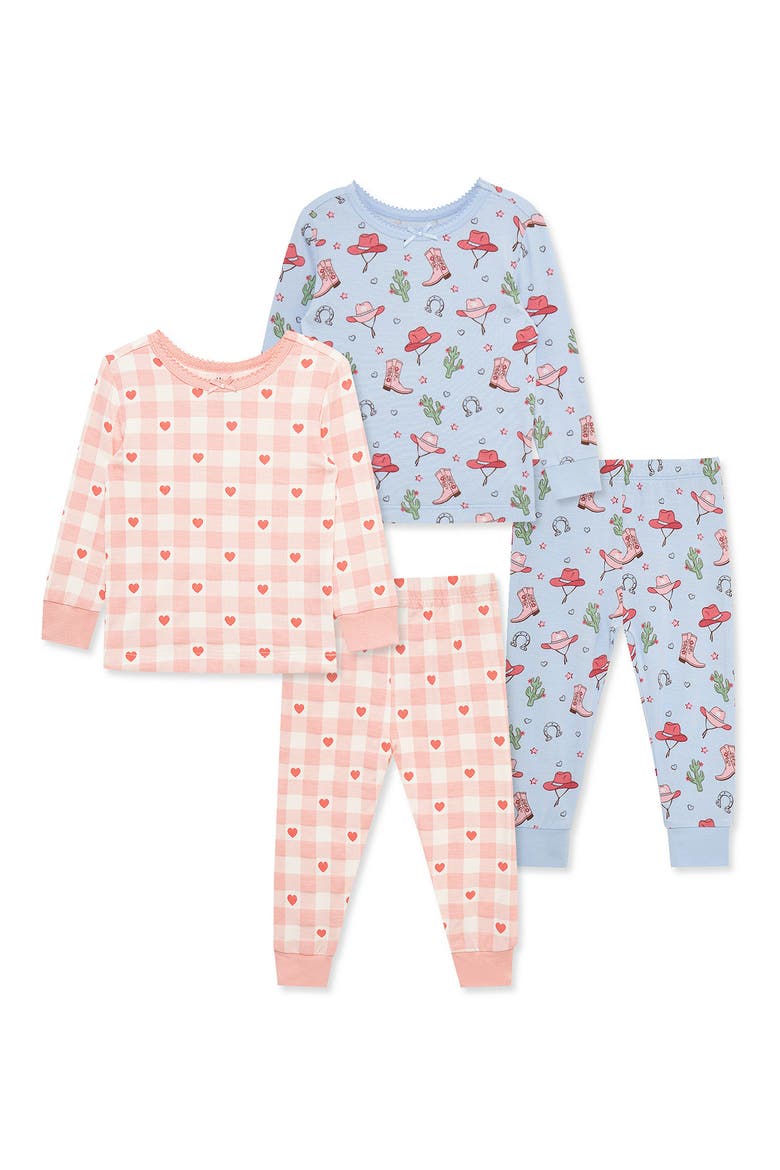 2-Pack Cowgirl Print Stretch Viscose Pajamas Set, Main, color, BLUE MULTI