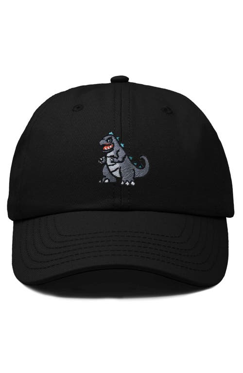 Dalix Giant Lizard Embroidered Dad Hat In Black