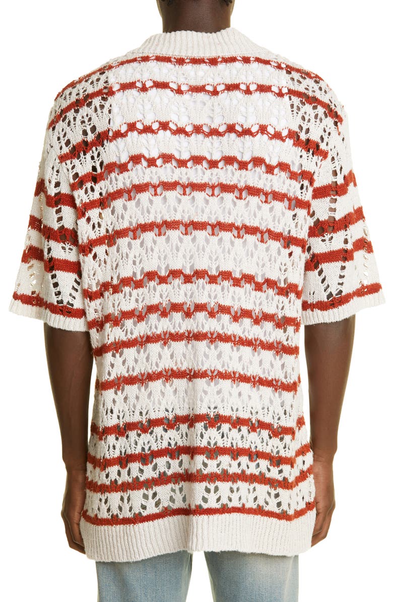 OUR LEGACY Men
s Big Piquet Oversize Stripe Hemp 
Lyocell Polo, Alternate, color, 