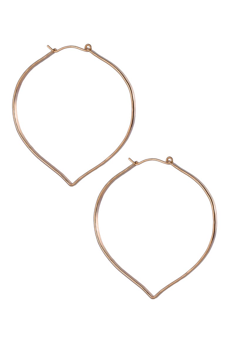 Small Blade Hoop Earrings, Main, color, ROSE GOLD