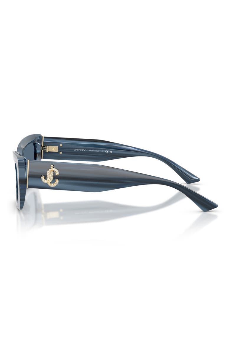 54mm Cat Eye Sunglasses, Alternate, color, STRIPED NAVY / DARK BLUE