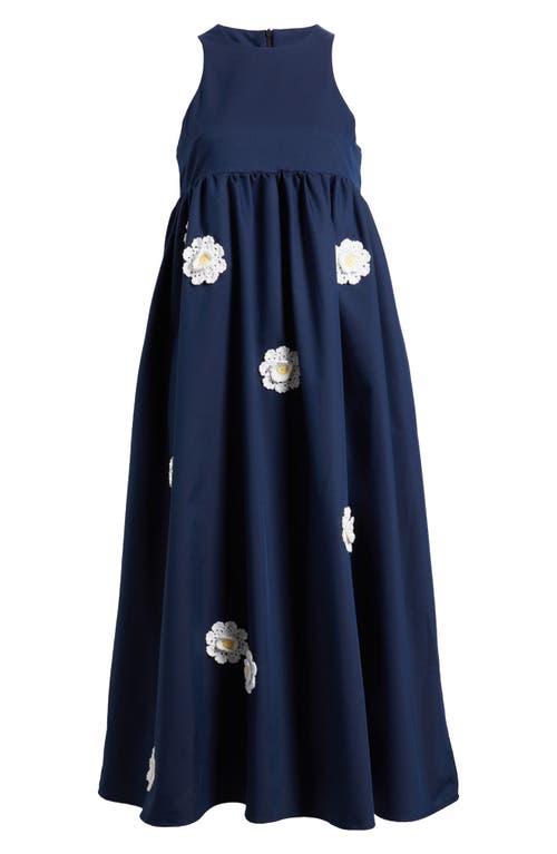 Sister Jane River Flower Sleeveless Maxi Dress In Navy