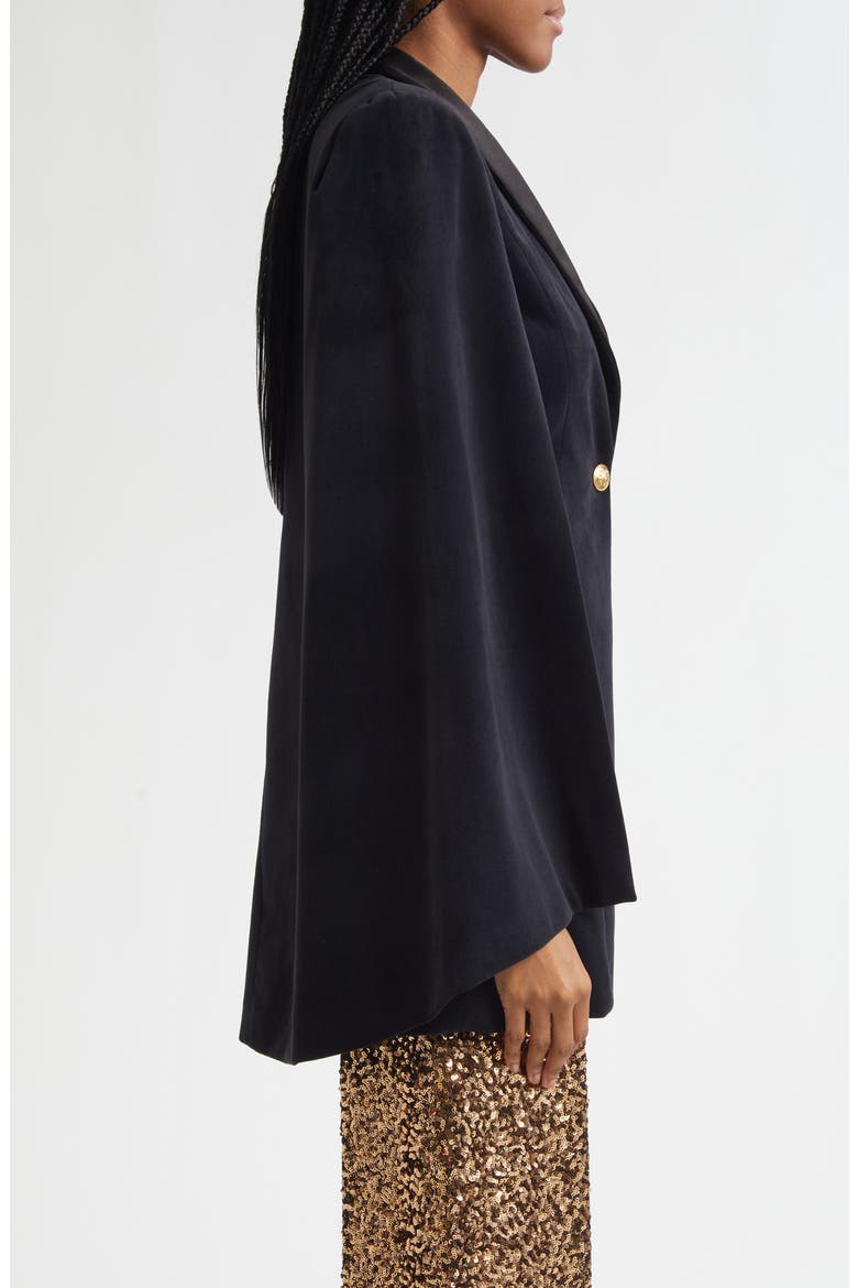 Esther Shawl Collar Velvet Jacket, Alternate, color, BLACK