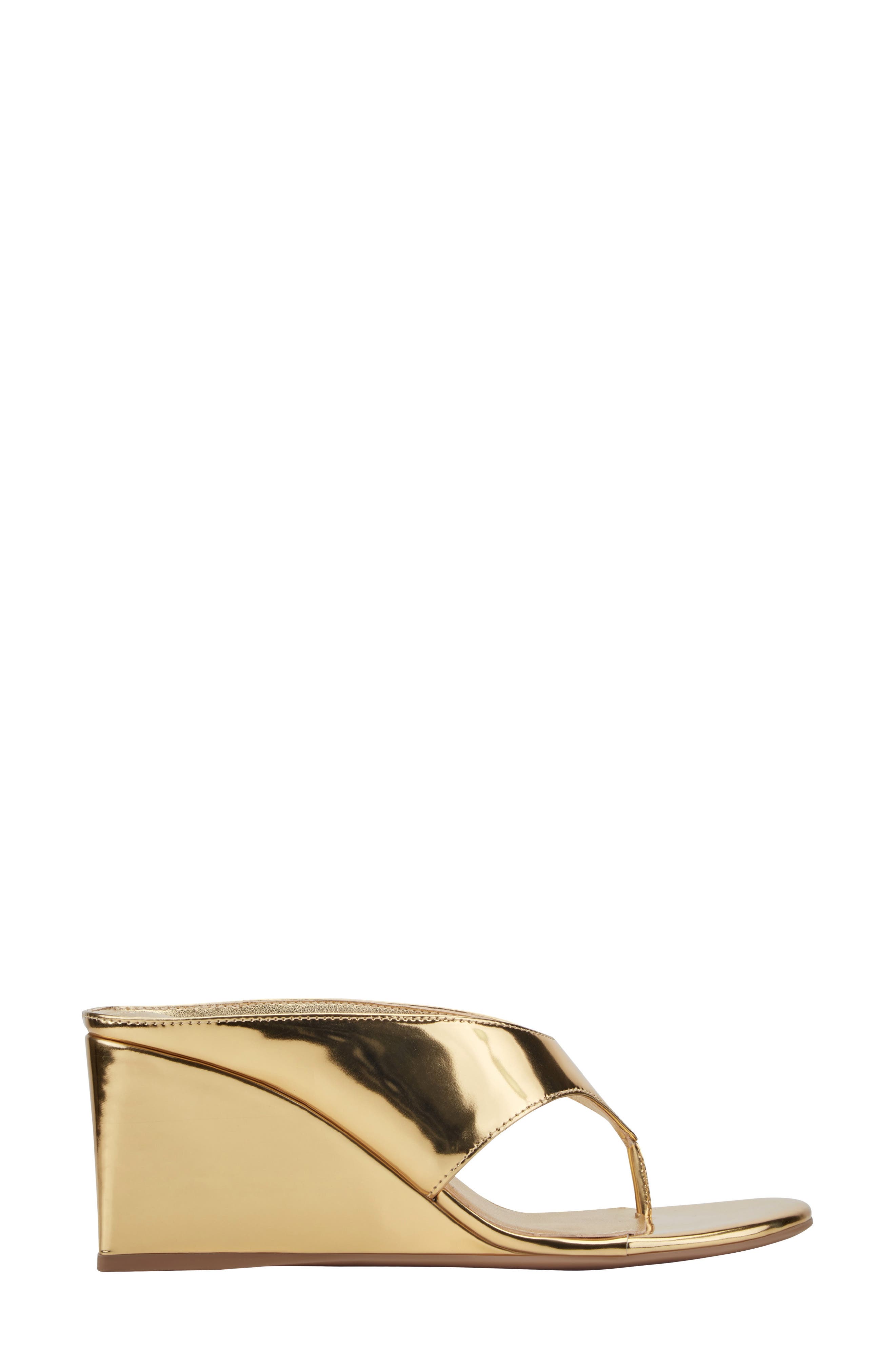Udena Wedge Flip Flop, Alternate, color, GOLD