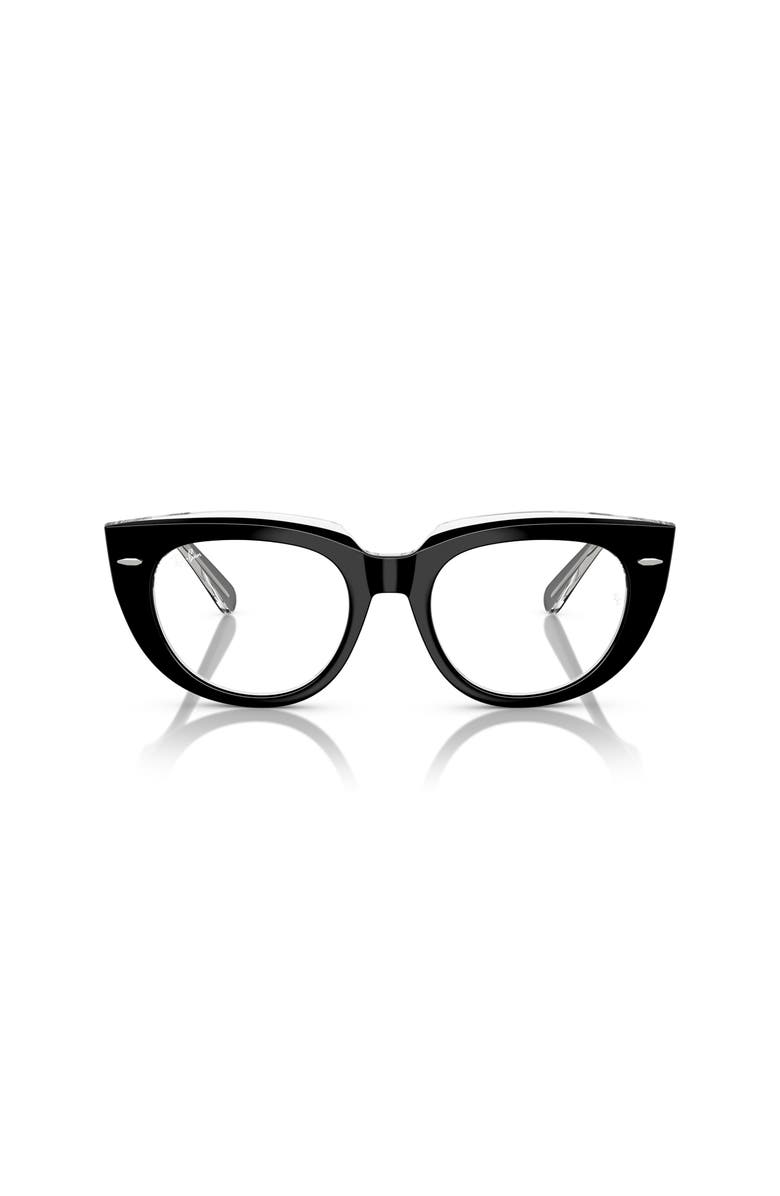 Ray-Ban 48mm Square optical glasses, Alternate, color, Black