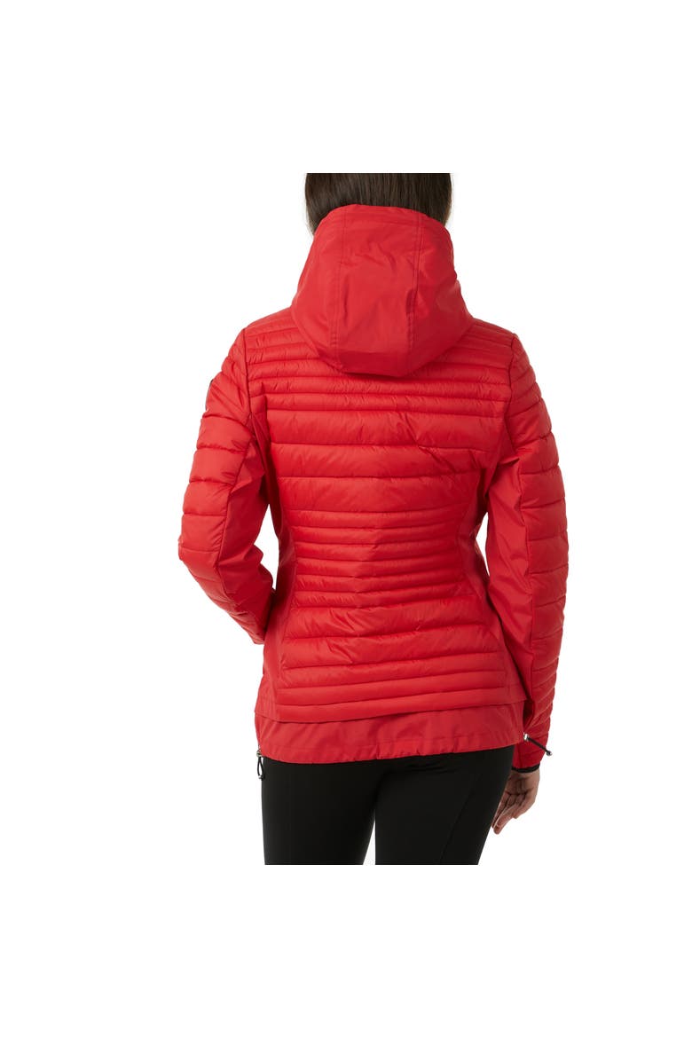 Makani Channel Quilted Light Weight Mixed Media Jacket, Alternate, color, Current Red