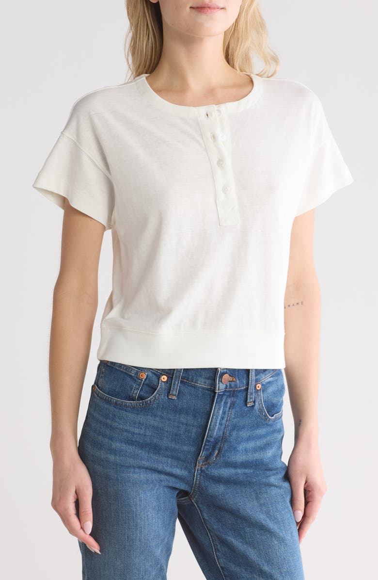 Madewell Sonoma Boxy Henley, Main, color, Soft White