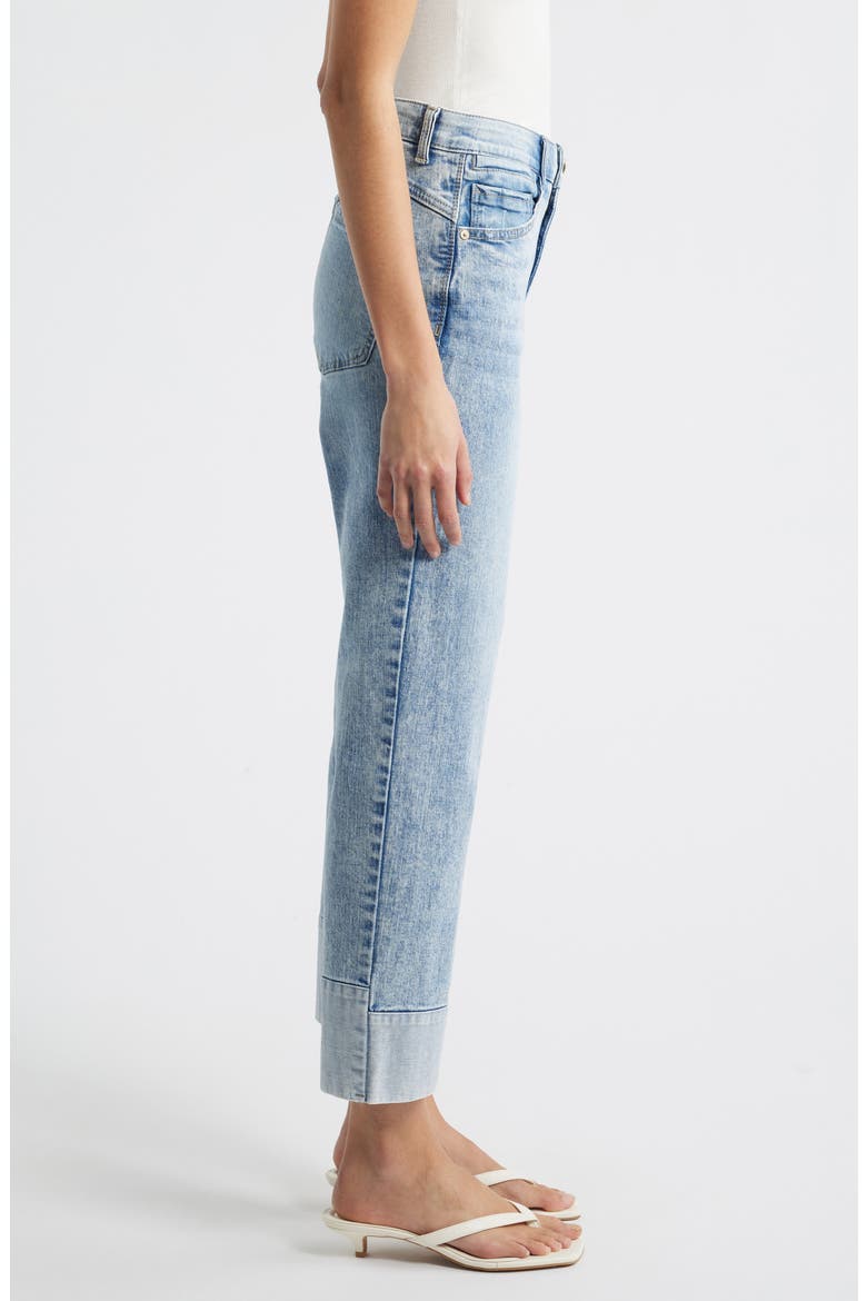 High Waist Cuff Hem Jeans, Alternate, color, LIGHT BLUE ARTISANAL