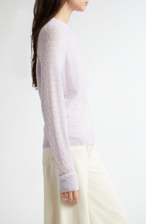 Johnstons Of Elgin Pointelle Superfine Cashmere & Silk Sweater In Lavender
