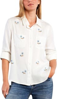 Billy T Sunny Ditsy Floral Embroidered Button-Up Shirt