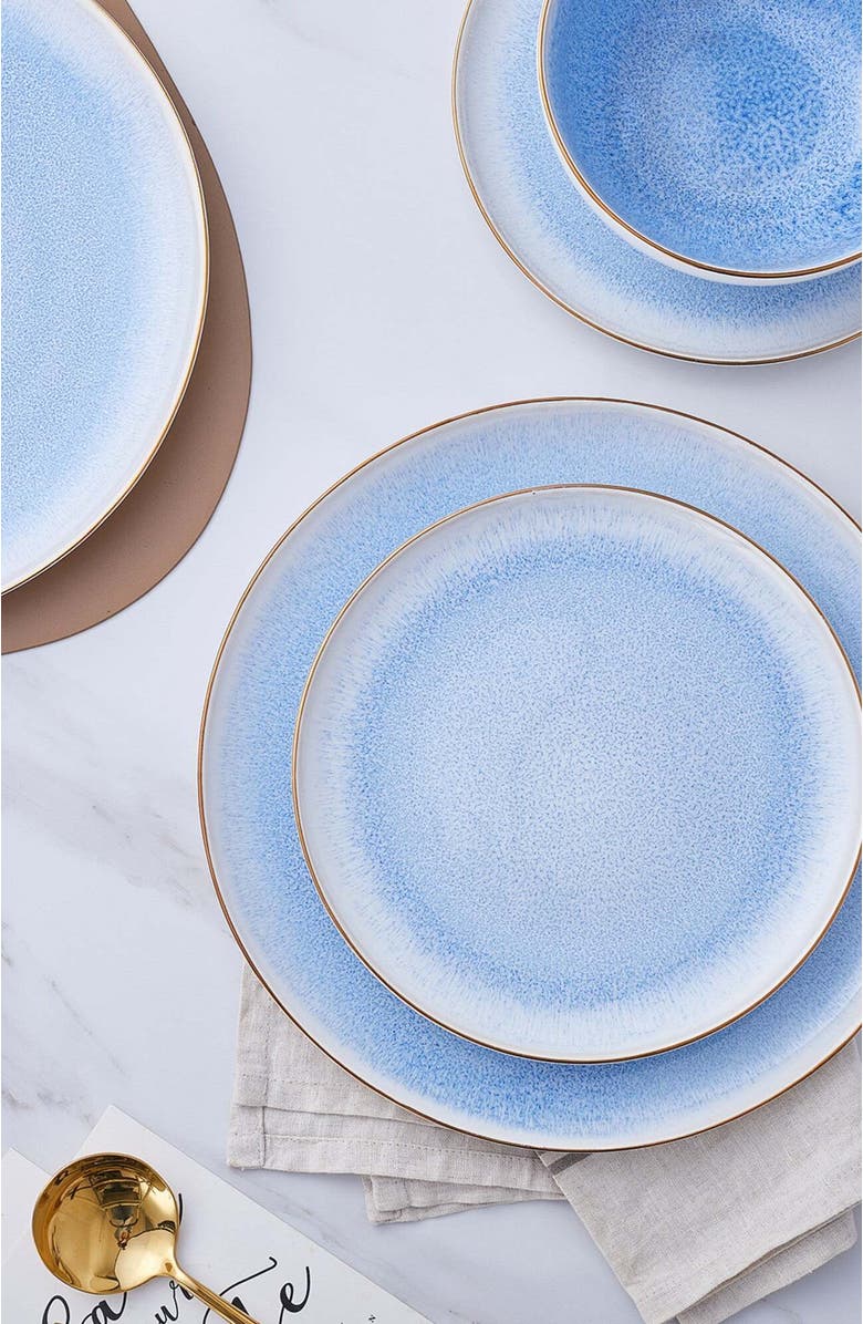 Stone Lain Josephine Porcelain 4-Piece Salad Plate Set, Alternate, color, Blue