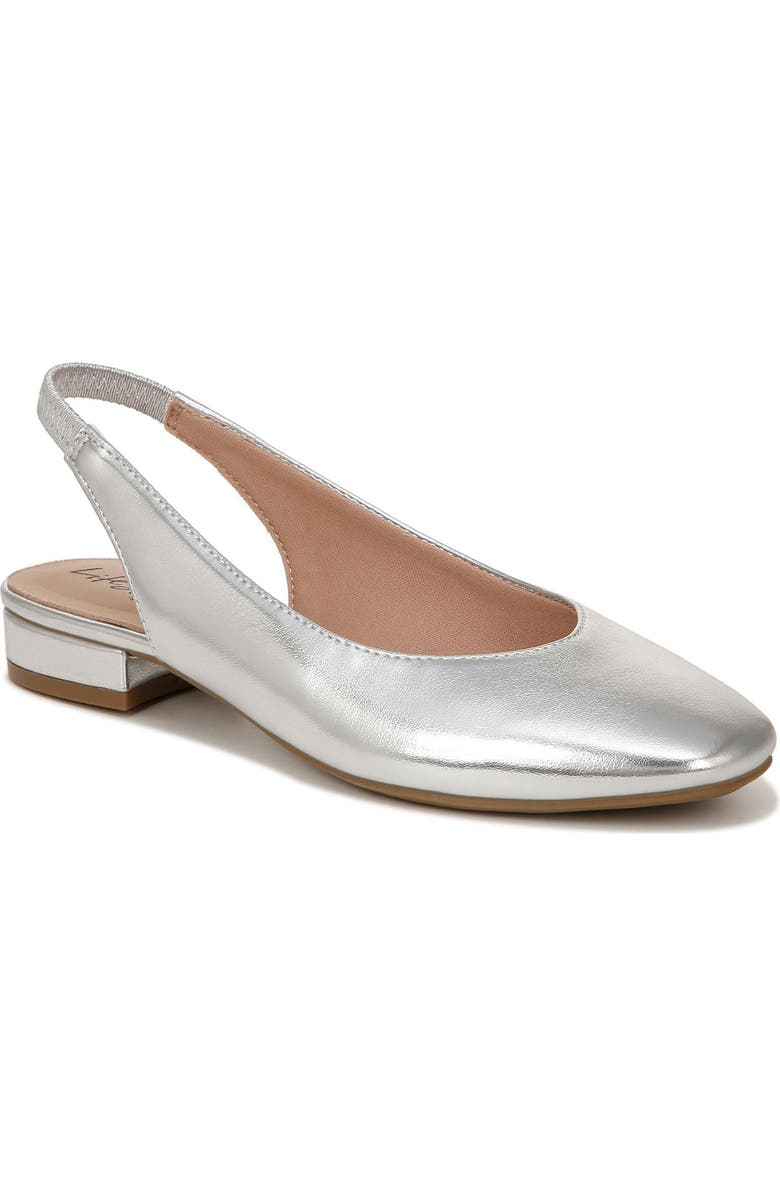 LifeStride Claire Slingback Flat, Main, color, Silver