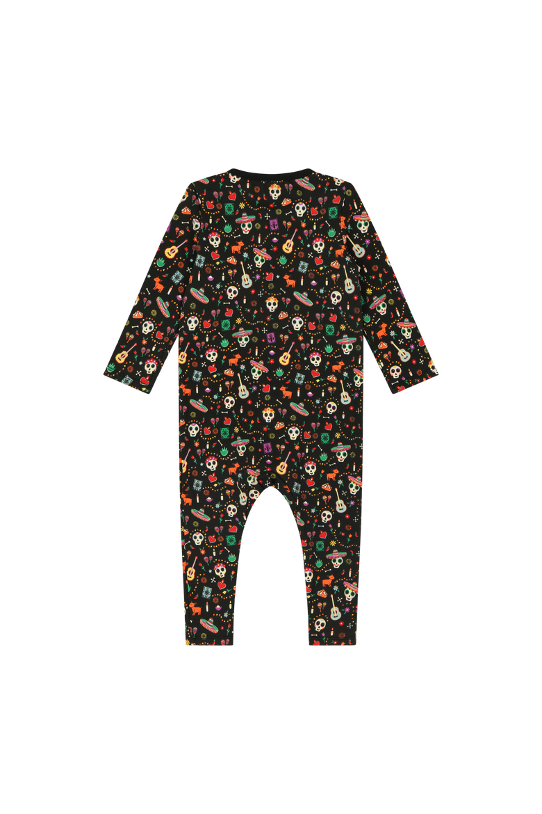 Baby Kangaroo Pocket Romper - Día de los Muertos, Alternate, color, Día de los Muertos