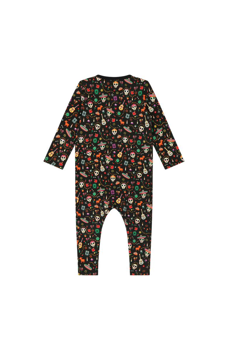 Mixed Up Clothing Baby Kangaroo Pocket Romper - Día de los Muertos, Alternate, color, Día De Los Muertos