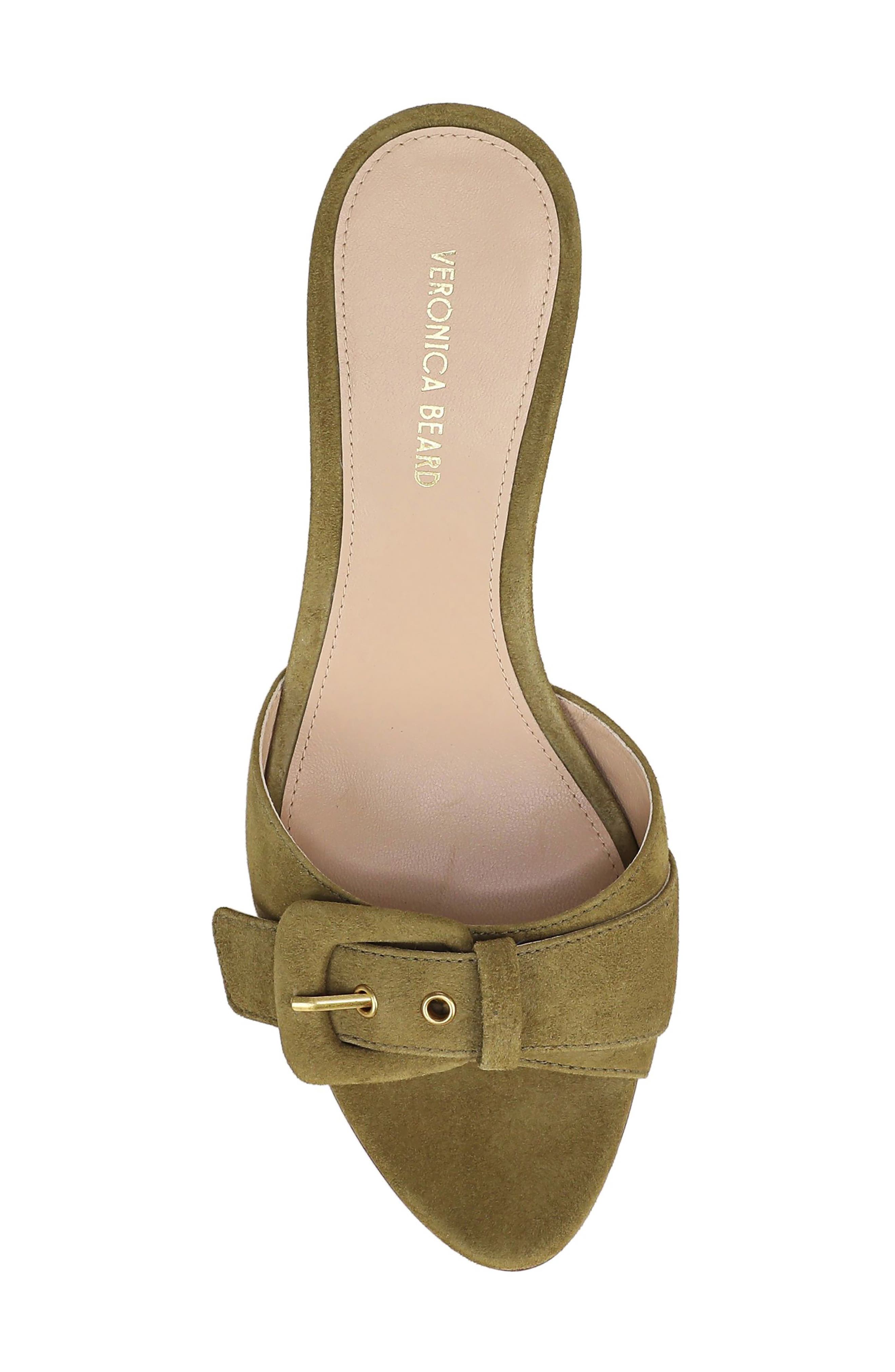 Tia Buckle Slide Sandal, Alternate, color, FENNEL GREEN SUEDE