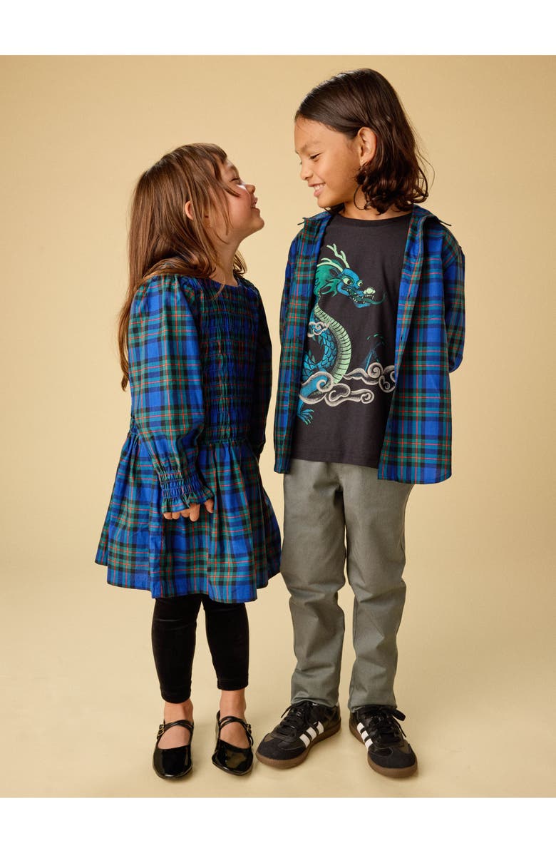 Tea Collection Plaid Button Up Shirt, Alternate, color, Busan Holiday Plaid