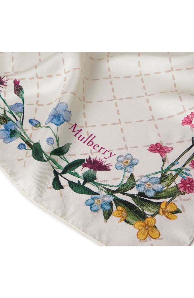 Mulberry Silk Wild Floral Square Scarf, Alternate, color, Eggshell