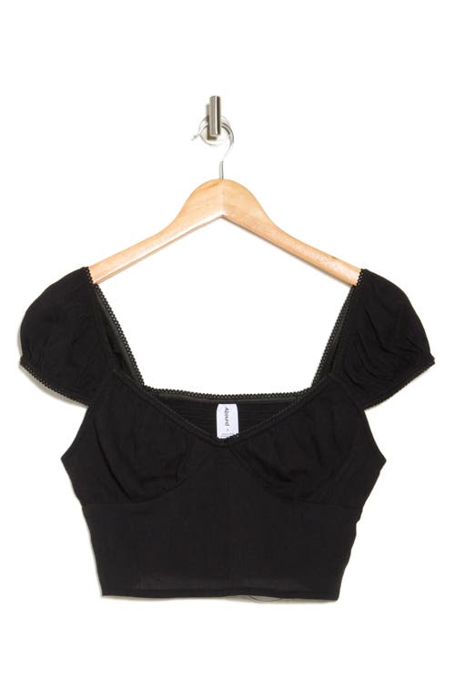 Abound Smocked Cap Sleeve Crop Top In Black