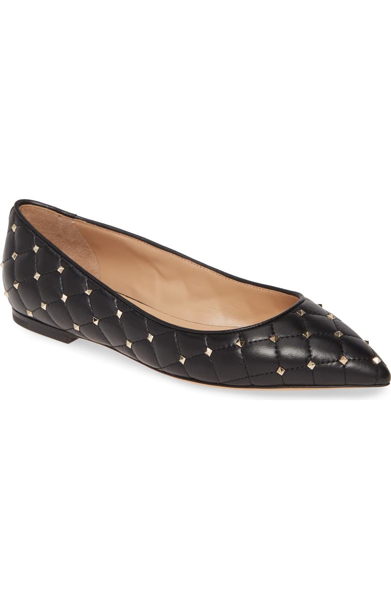 Valentino Garavani Rockstud Pointed Toe Ballet Flat, Main, color,