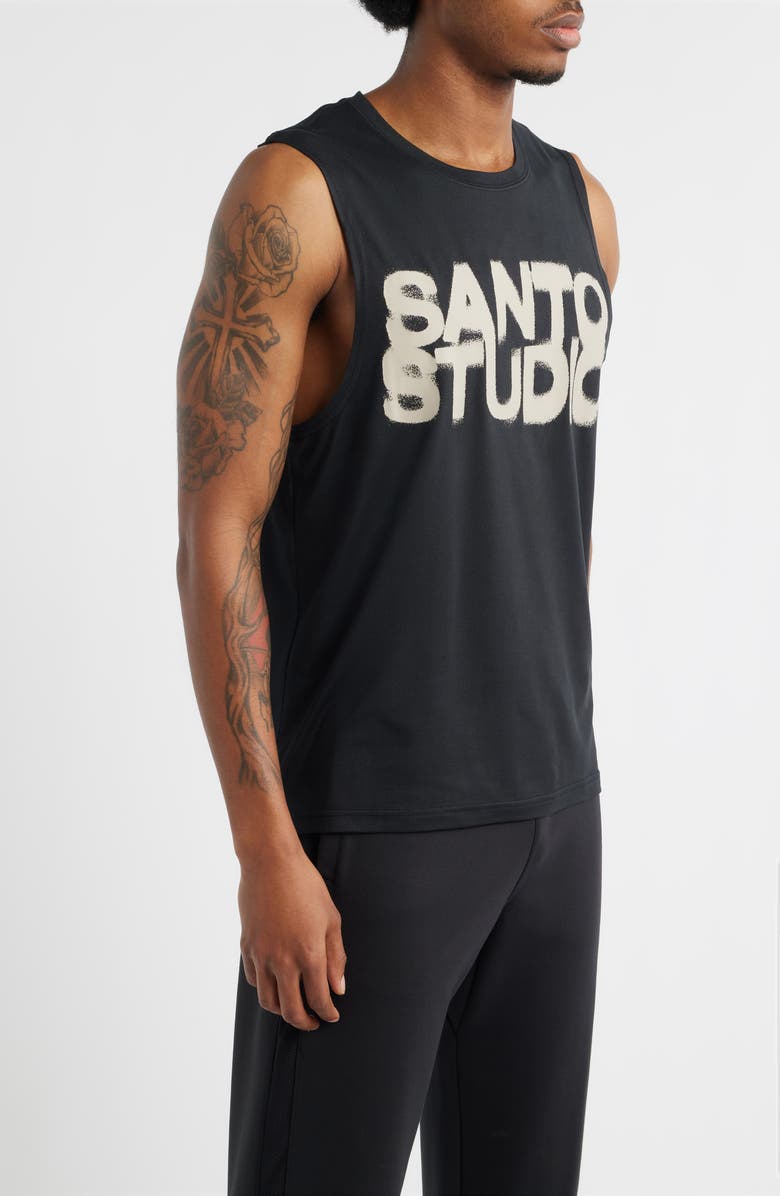 SANTO STUDIO x Luke Rockhold Tempo Bold Tech Graphic Tank, Alternate, color, Black