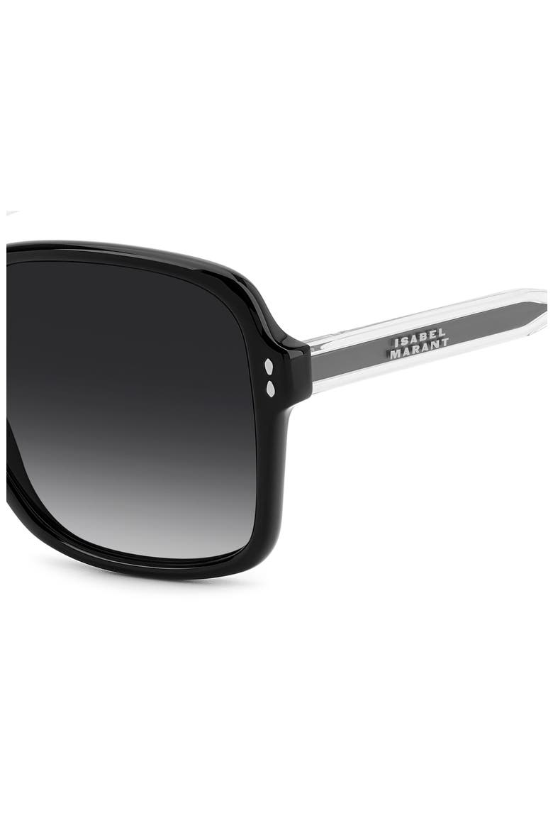 58mm Gradient Square Sunglasses, Alternate, color, BLACK/ DARK GREY SF