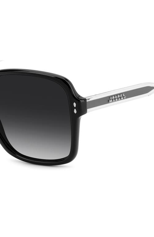 Isabel Marant 58mm Gradient Square Sunglasses In Black/dark Grey Sf