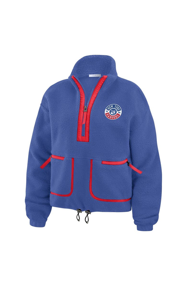 WEAR by Erin Andrews Women's WEAR by Erin Andrews  Blue New York Rangers Polar Fleece Half-Zip Jacket, Alternate, color, Blue