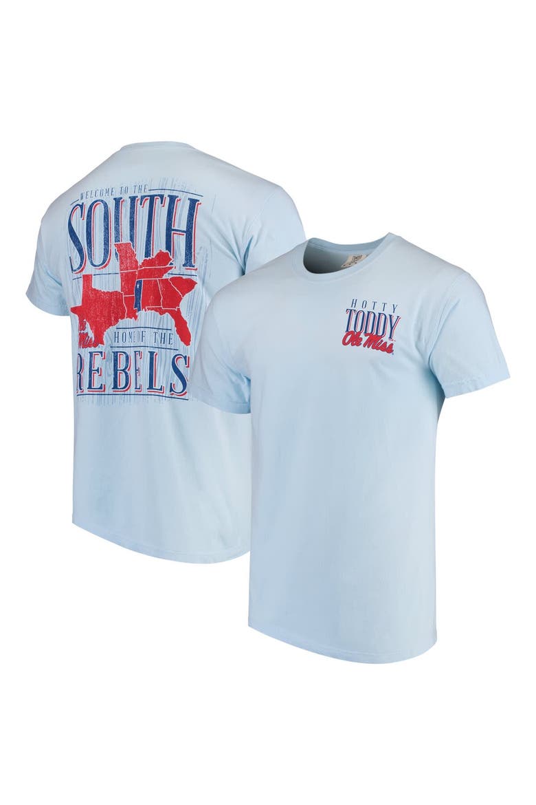 Men's Light Blue Ole Miss Rebels Welcome to the South Comfort Colors T-Shirt, Main, color, Light Blue