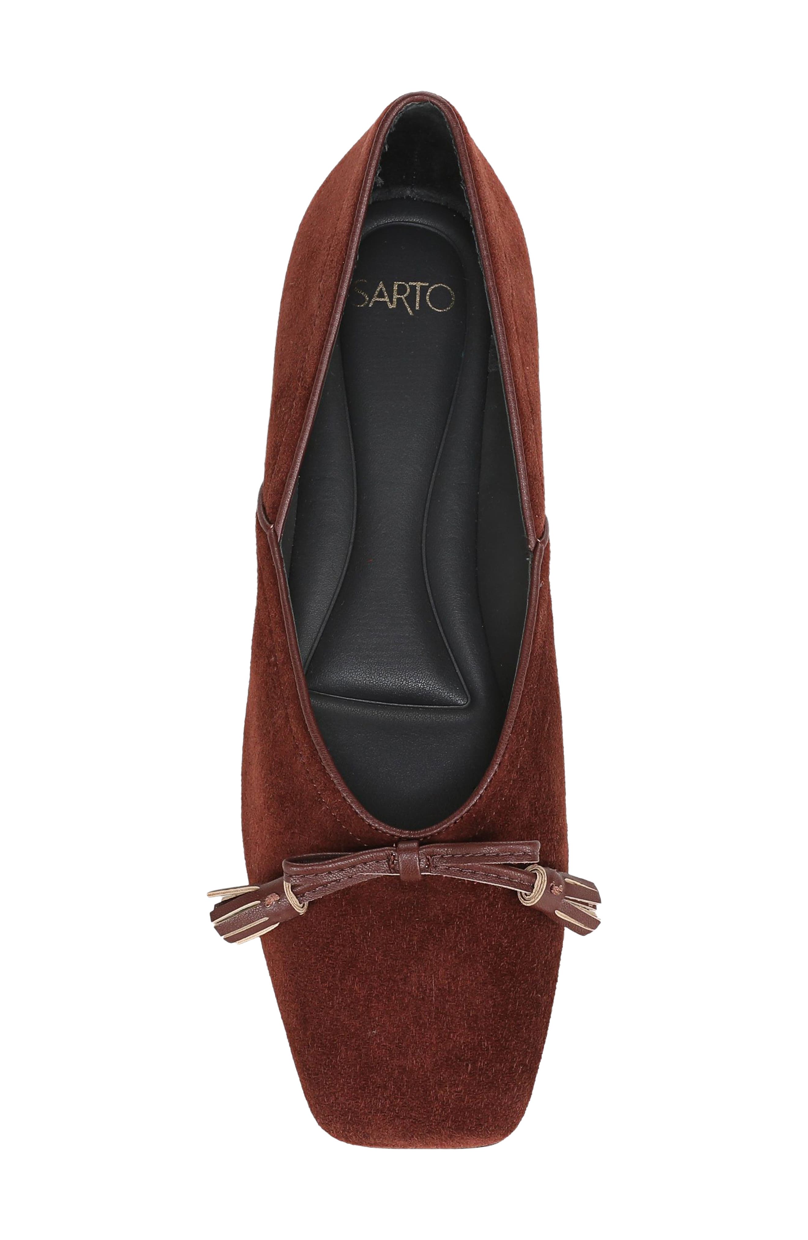 Adabow Square Toe Flat, Alternate, color, RED