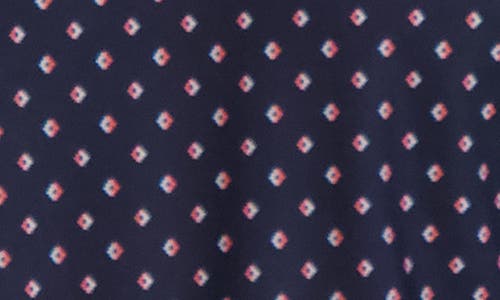 Ben Sherman Split Geo Print Tech Jersey Golf Polo In Blue