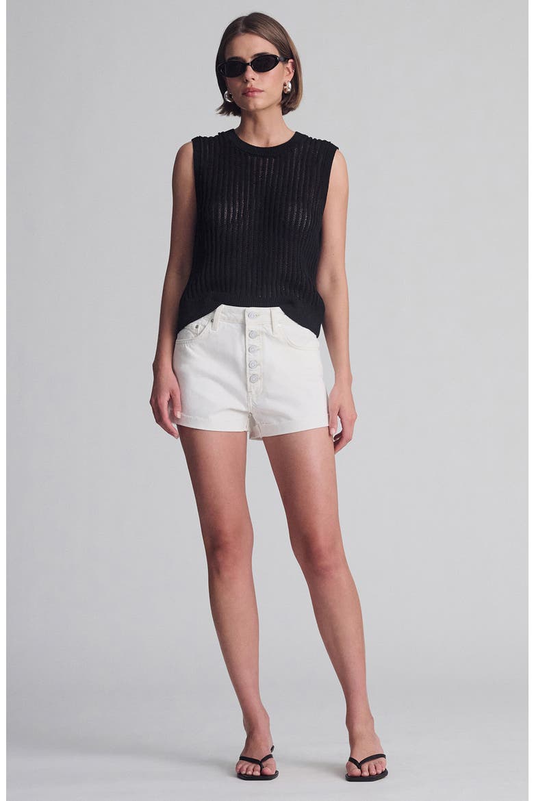 Fiora '90s Cuffed Denim Shorts, Alternate, color, OFF WHITE 90S
