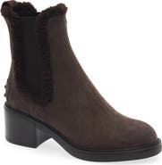 Tod's Genuine Shearling Chelsea Boot