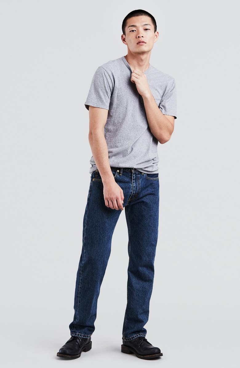 Levi's 505<sup>™</sup> Regular Dark Straight Jeans - 29–36" Inseam, Alternate, color, Dark Sw