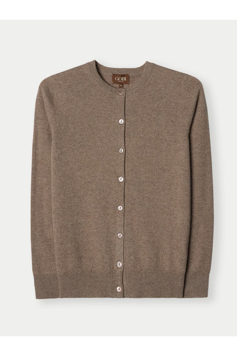 Timeless Cashmere Crewneck Cardigan, Main, color, taupe