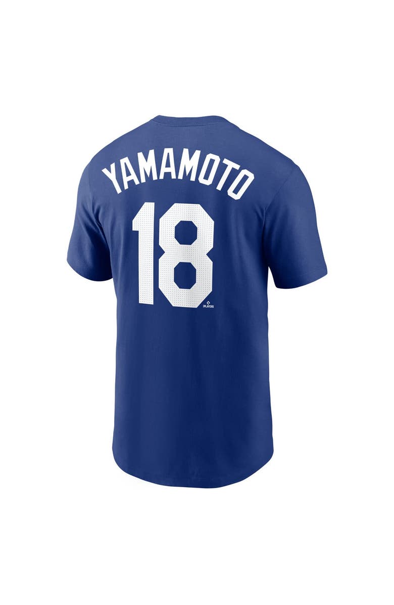 Nike Men's Nike Yoshinobu Yamamoto Royal Los Angeles Dodgers 2024 World Series Champions Name & Number T-Shirt, Alternate, color,