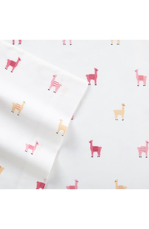Poppy & Fritz Poppy And Fritz Miss Llama 200 Thread Count Cotton Percale Sheet Set In White