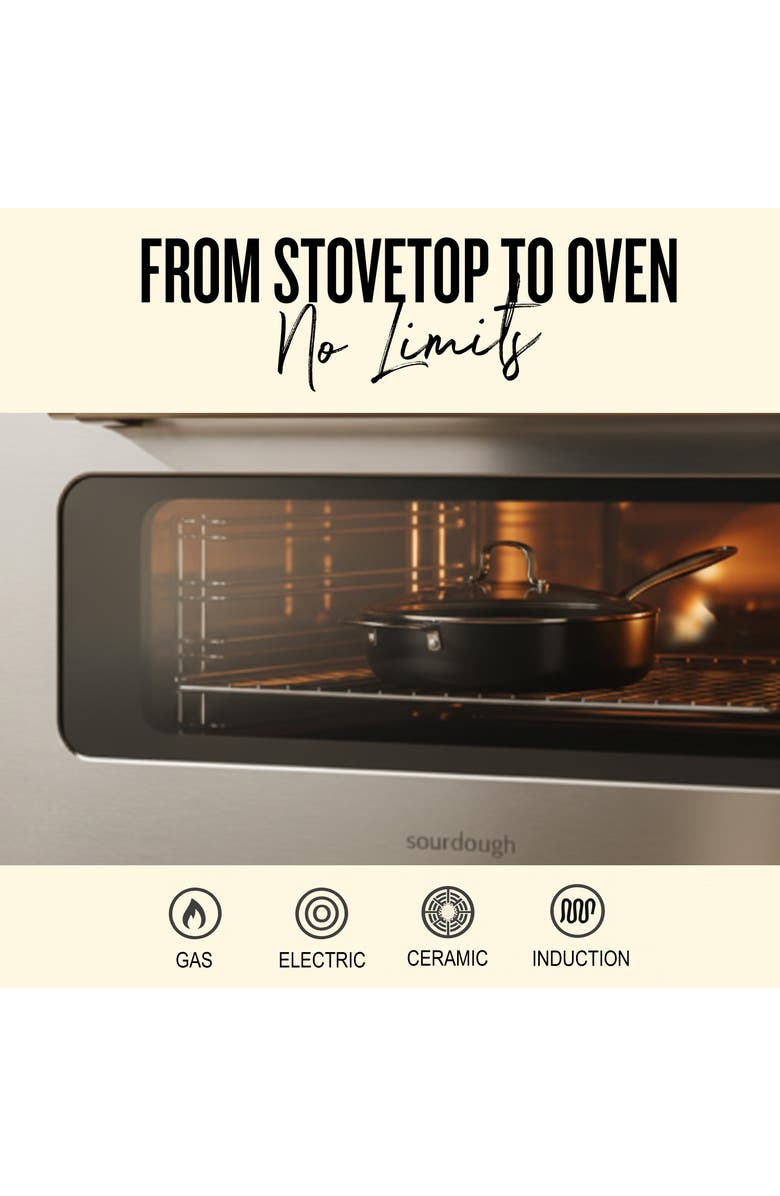 Alva Maestro Nonstick Sauté Pan with Lid, Alternate, color, Black