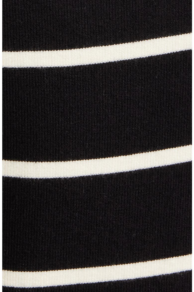 Stripe V-Neck Sweater Vest, Alternate, color, BLACK/ ECRU