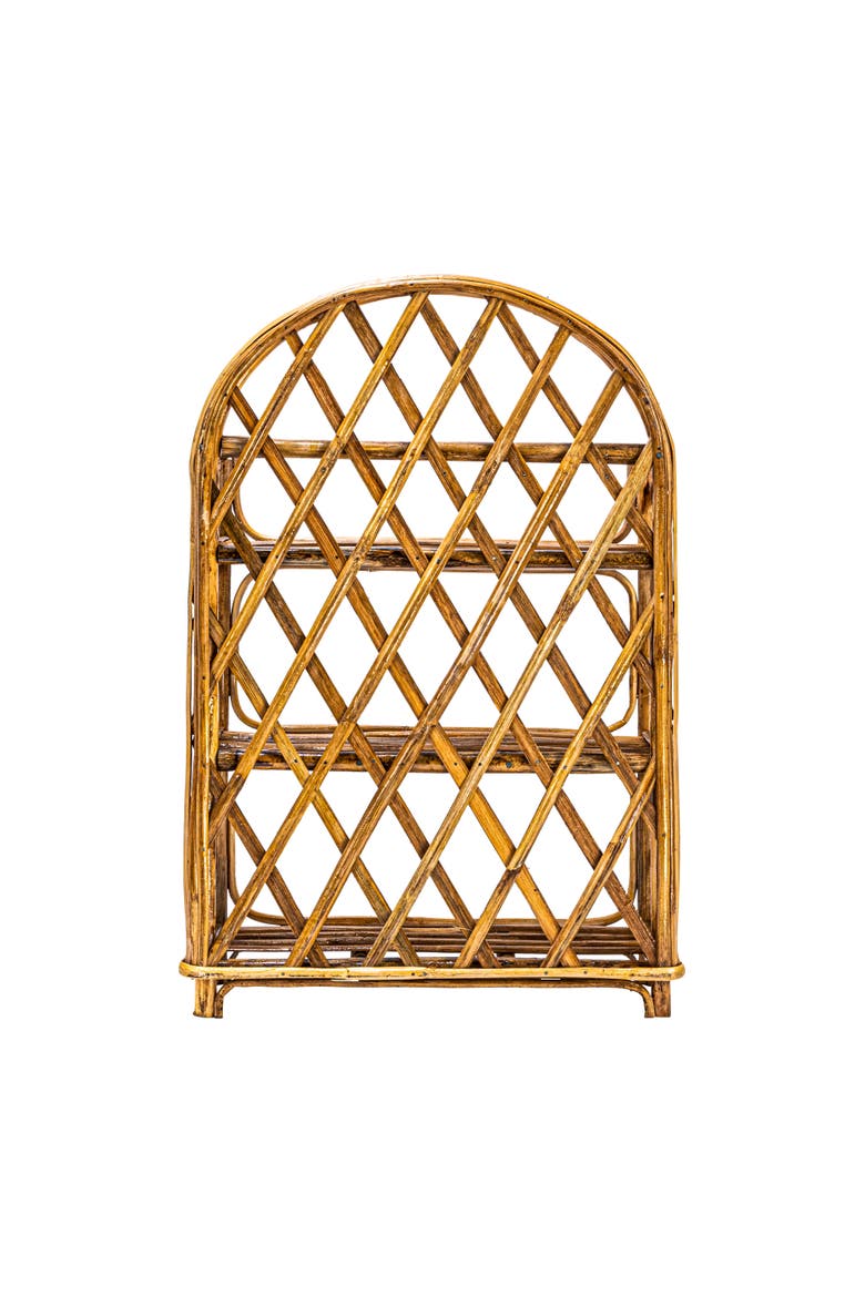 Rattan Wall Shelf with 3-Tier Shelves, Natural, Alternate, color, Natural