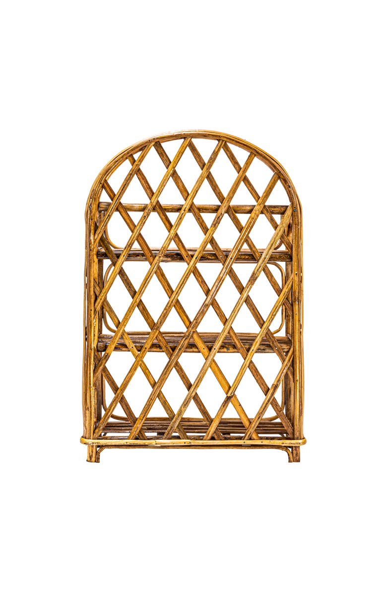 Storied Home Rattan Wall Shelf with 3-Tier Shelves, Natural, Alternate, color,