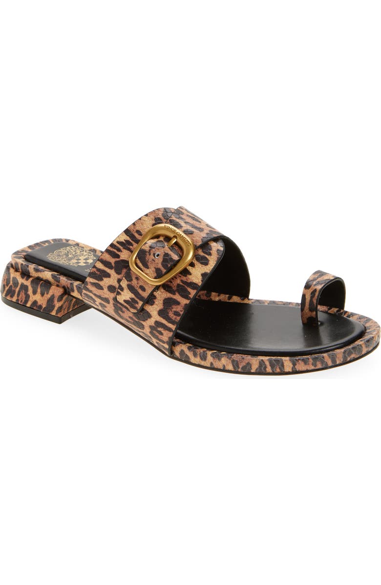 Vince Camuto Ranista Slide Sandal, Main, color, Black/ Natural Snake
