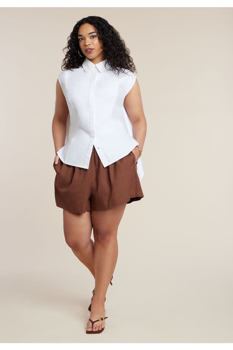 Button Up Shirt With Open Back, Alternate, color, WHITE