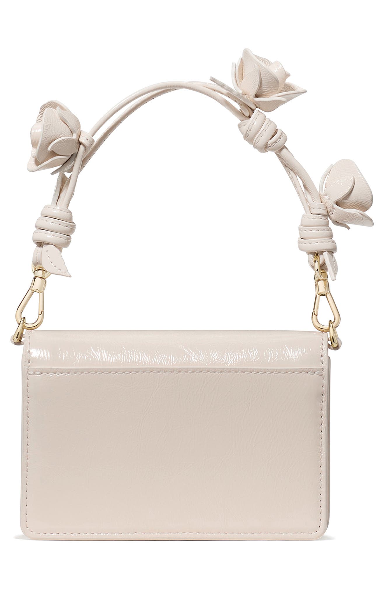 Kate Spade New York natasha crinkle patent leather mini bag, Alternate, color, Cashew Milk