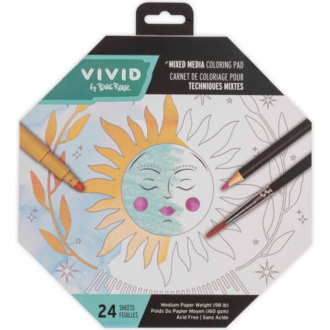 Mixed Media Coloring Pad, Octagon, 24 Shaped Sheets