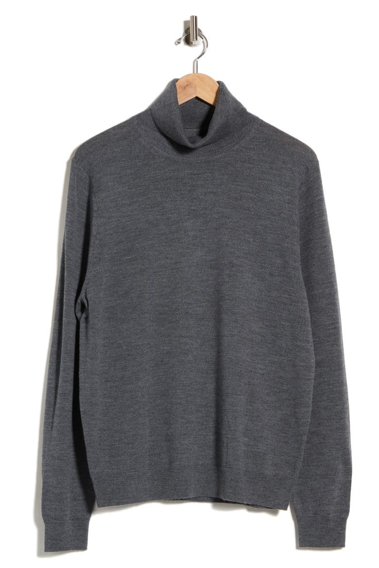 Washable Merino Wool Turtleneck Sweater, Alternate, color, GREY MAGNET HEATHER